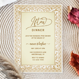 Invitaciones para iftar de ramadán con borde flora