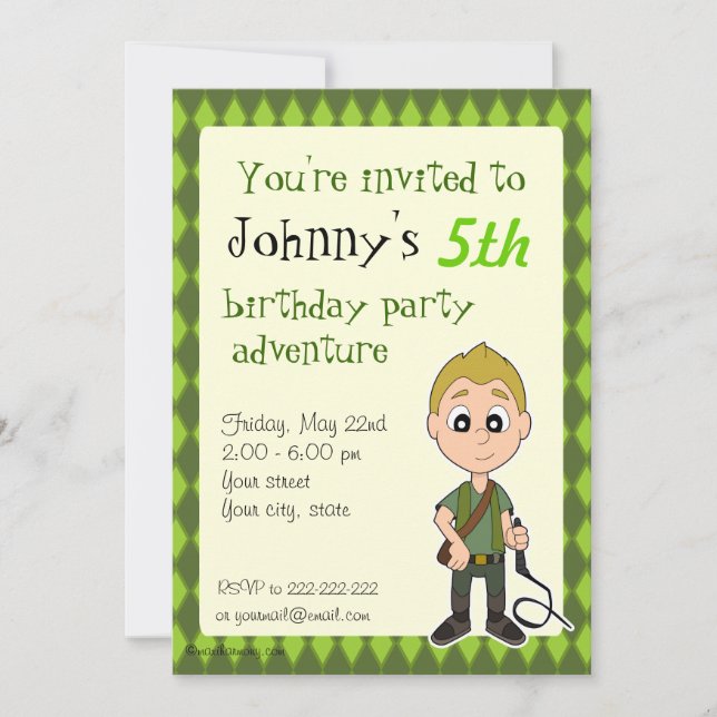 Invitaciones para imprimir de cumpleaños de chico  (Anverso)
