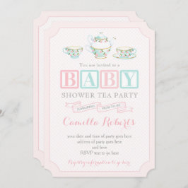 Invitaciones para la bebé de un Fiesta de té 