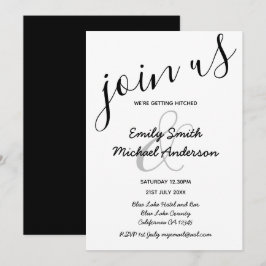 Invitaciones para la boda blanca moderna y moderna