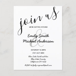 Invitaciones para la boda blanca moderna y moderna