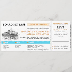 invitaciones para la boda de crucero con tarjeta d