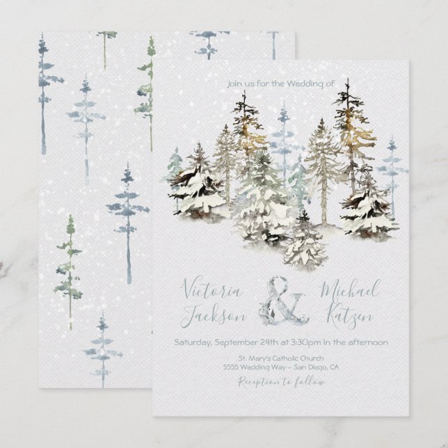 Invitaciones para la boda perfecta de los bosques  (Anverso / Reverso)