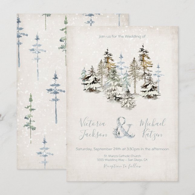 Invitaciones para la boda perfecta de los bosques  (Anverso / Reverso)