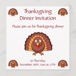 Invitaciones para la cena de Acción de Gracias con