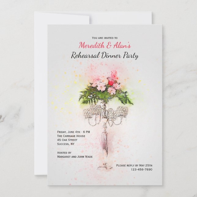 Invitaciones para la cena de candelabro (Anverso)