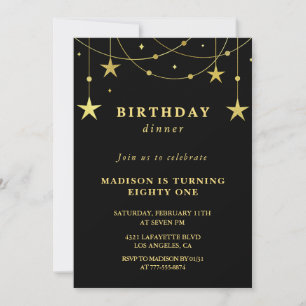 Invitaciones para la cena de cumpleaños 81 estrell