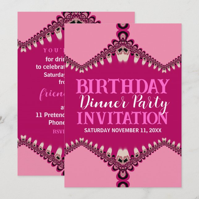 Invitaciones para la cena de cumpleaños de la trib (Anverso / Reverso)