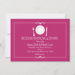 Invitaciones para la cena de ensayo de frambuesa f