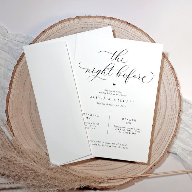 Invitaciones para la Cena de Ensayo de la Boda (Rehearsal dinner invitations that are modern, romantic and elegant yet simple.)