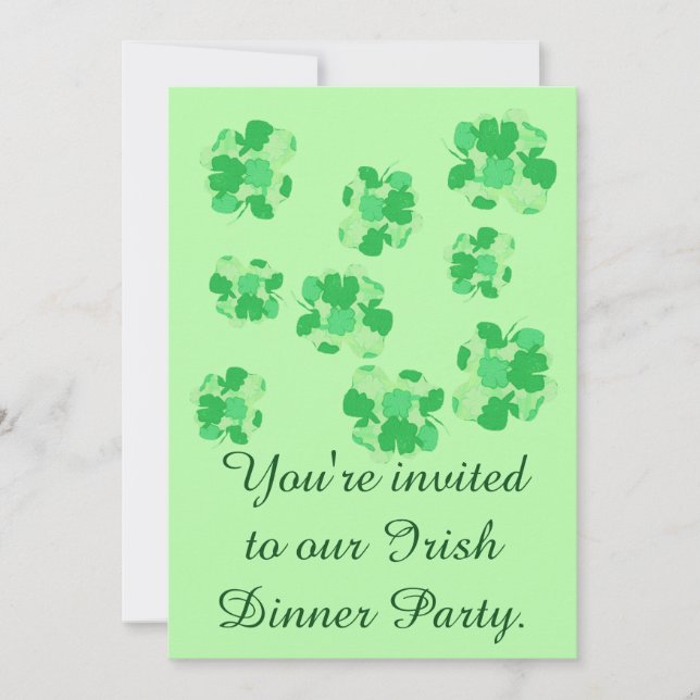 Invitaciones para la cena en Irlanda de Shamrock (Anverso)