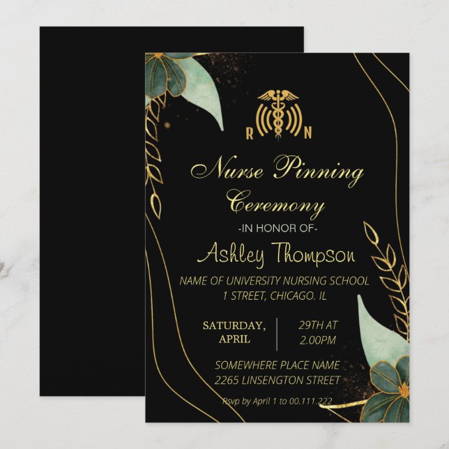 Invitaciones para la Ceremonia de Entrega de Pines (Anverso / Reverso)