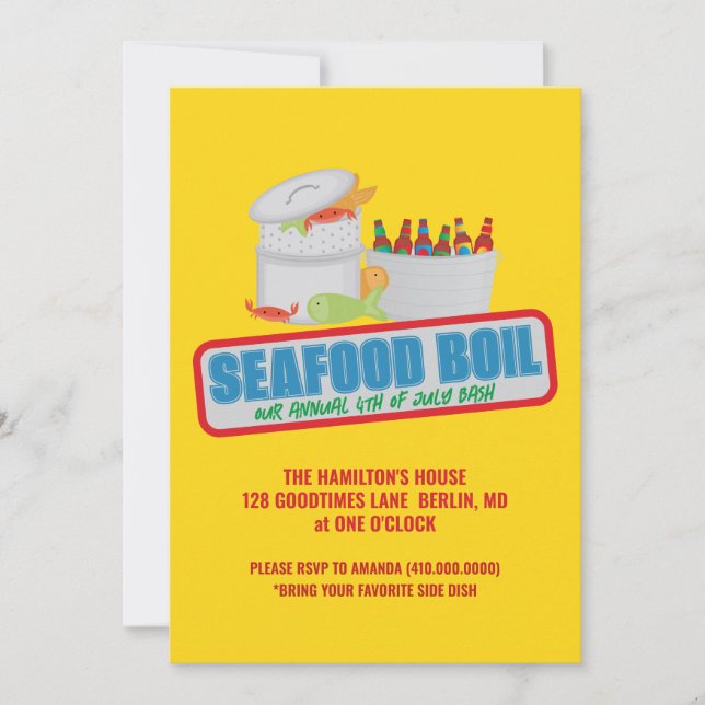 Invitaciones para la Fiesta Anual de Mariscos Herv (Anverso)