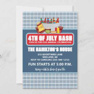 Invitaciones para la fiesta anual del 4 de julio
