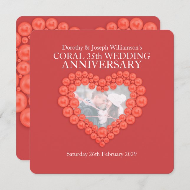 Invitaciones para la fiesta de aniversario de boda (Anverso / Reverso)