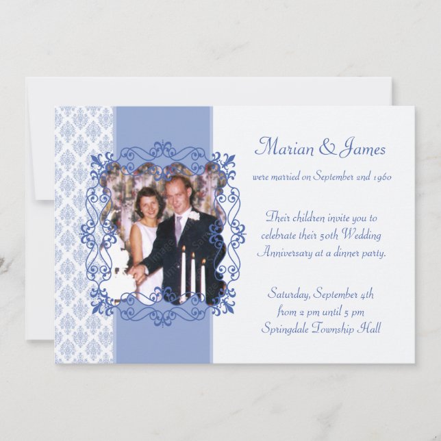 Invitaciones para la fiesta de aniversario de boda (Anverso)