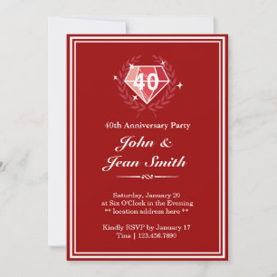 Invitaciones para la fiesta de aniversario número