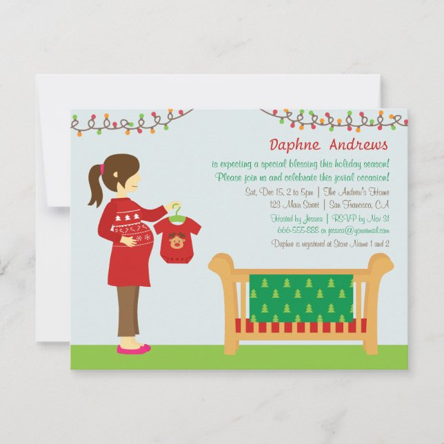 Invitaciones para la fiesta de Baby Shower de mamá (Anverso)