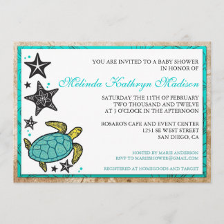 Invitaciones para la Fiesta de Bebé en la Playa co