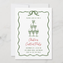 Invitaciones para la fiesta de cócteles de Navidad