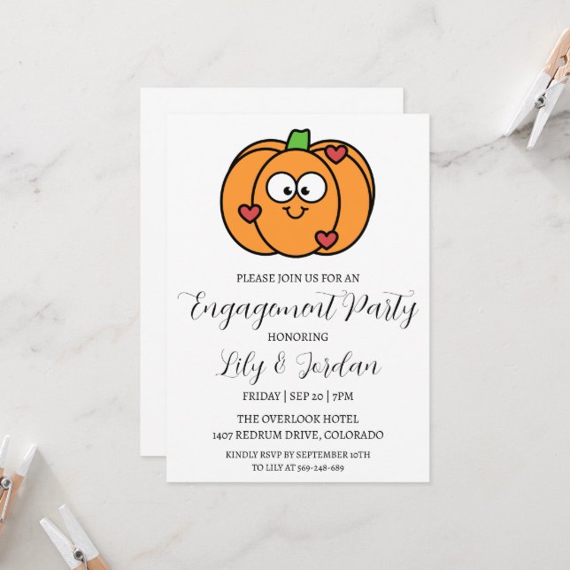invitaciones para la fiesta de compromiso de otoño (Anverso/Reverso In Situ)