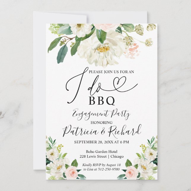 Invitaciones para la fiesta de compromiso 'I Do BB (Anverso)
