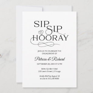 Invitaciones para la fiesta de compromiso Sip Sip