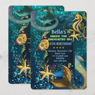 Invitaciones para la fiesta de cumpleaños bajo el