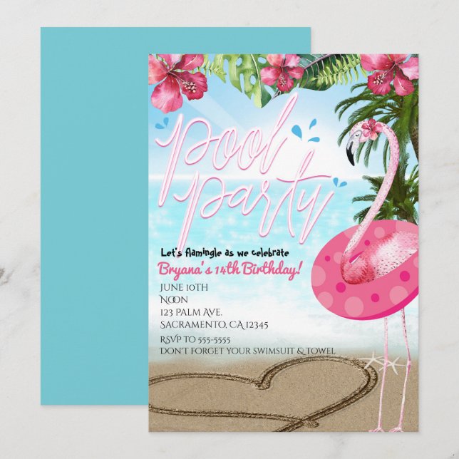Invitaciones para la Fiesta de Cumpleaños de Veran (Anverso / Reverso)