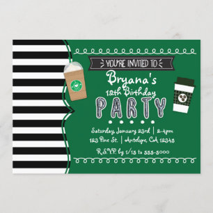Invitaciones para la fiesta de cumpleaños del café