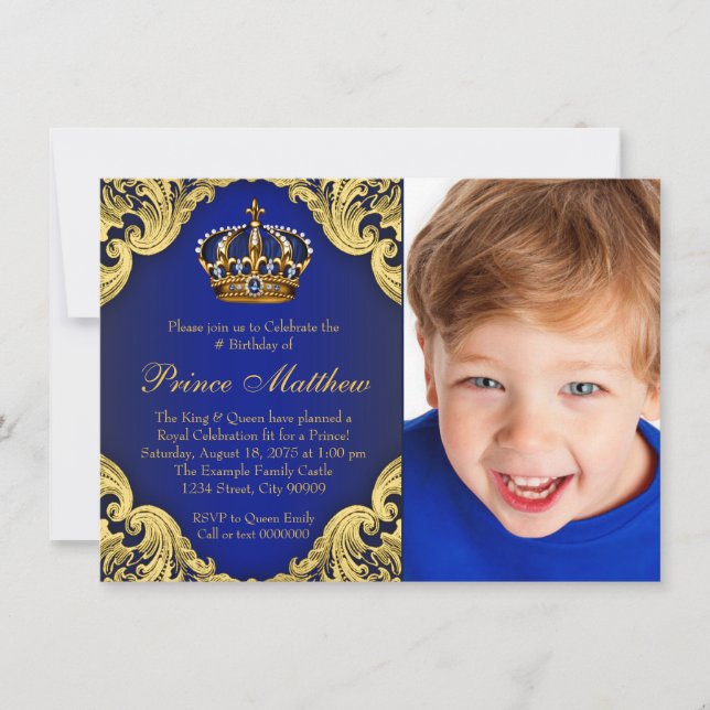 Invitaciones para la fiesta de cumpleaños del prín (Anverso)