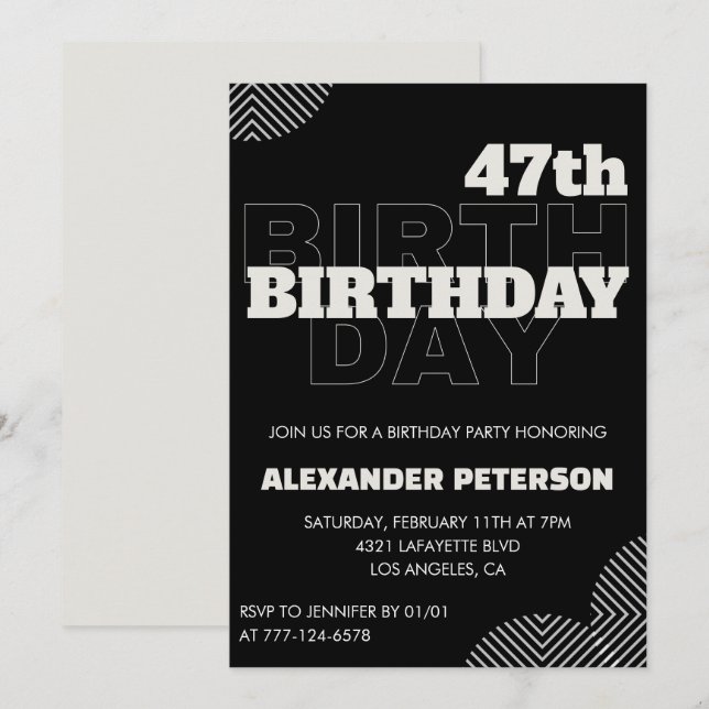 Invitaciones para la fiesta de cumpleaños número 4 (Anverso / Reverso)
