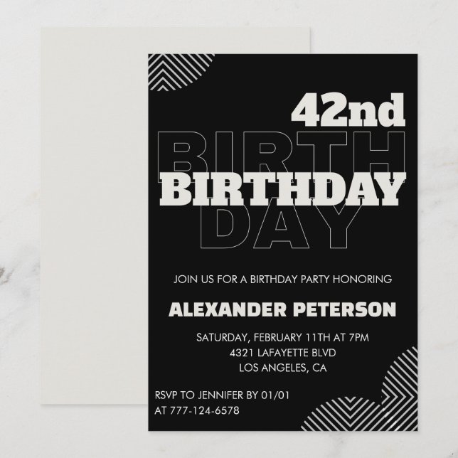 Invitaciones para la fiesta de cumpleaños número 4 (Anverso / Reverso)