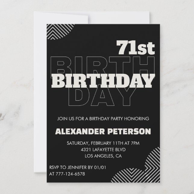Invitaciones para la fiesta de cumpleaños número 7 (Anverso)