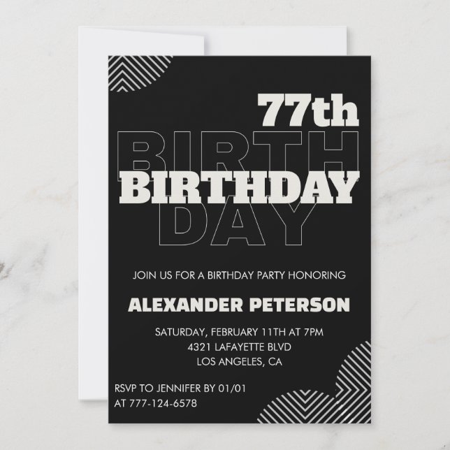 Invitaciones para la fiesta de cumpleaños número 7 (Anverso)