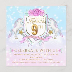 Invitaciones para la fiesta de cumpleaños número 9