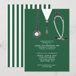 Invitaciones para la fiesta de graduación de enfer