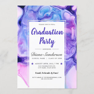 Invitaciones para la fiesta de graduación de onda