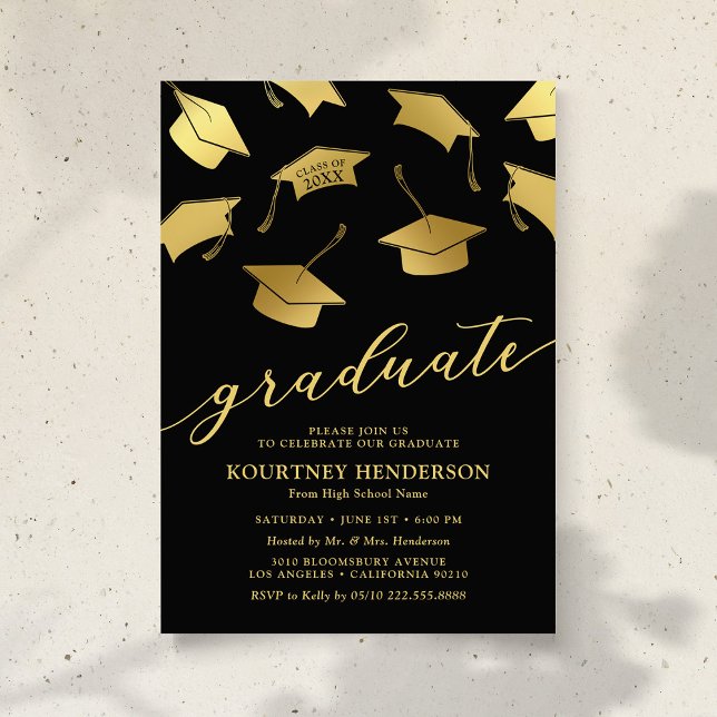 Invitaciones para la fiesta de graduación de oro n (Subido por el creador)