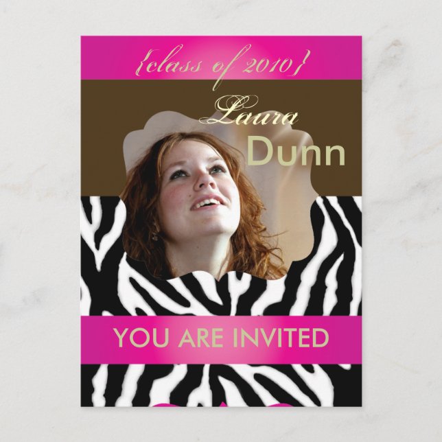 Invitaciones para la fiesta de graduación, postale (Anverso)