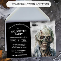 Invitaciones para la fiesta de Halloween de Zombie