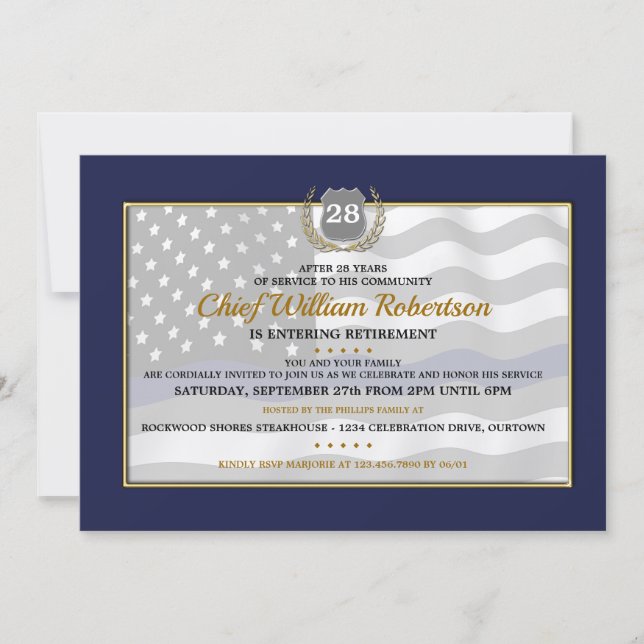 Invitaciones para la fiesta de jubilación de un of (Anverso)