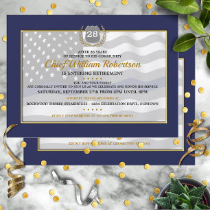 Invitaciones para la fiesta de jubilación de un of