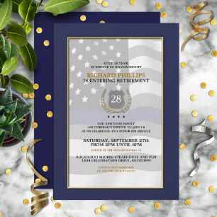 Invitaciones para la fiesta de jubilación de un of