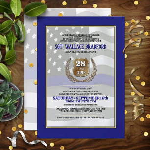 Invitaciones para la fiesta de jubilación de un of
