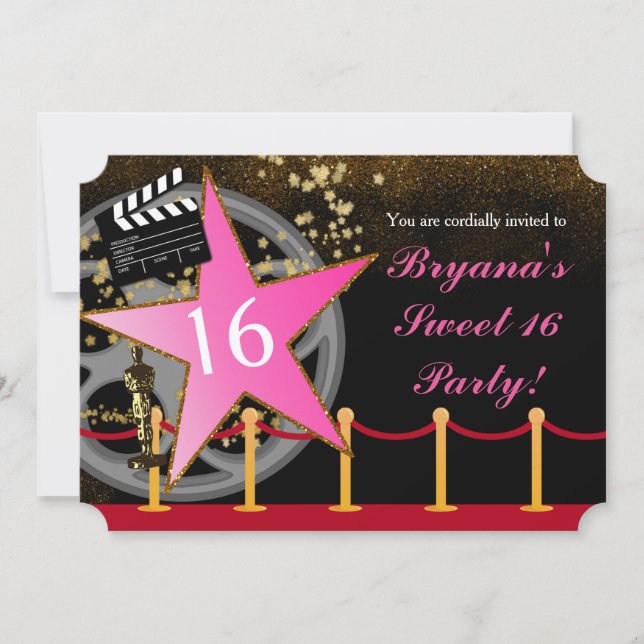 Invitaciones para la fiesta de la alfombra roja de (Anverso)