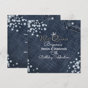 Invitaciones para la fiesta de la corona de Denim 