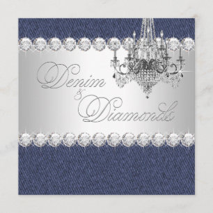 Invitaciones para la fiesta de mezclilla y diamant
