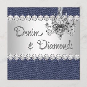 Invitaciones para la fiesta de mezclilla y diamant