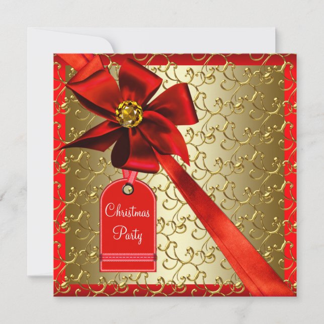 Invitaciones para la fiesta de Navidad de Red Gold (Anverso)
